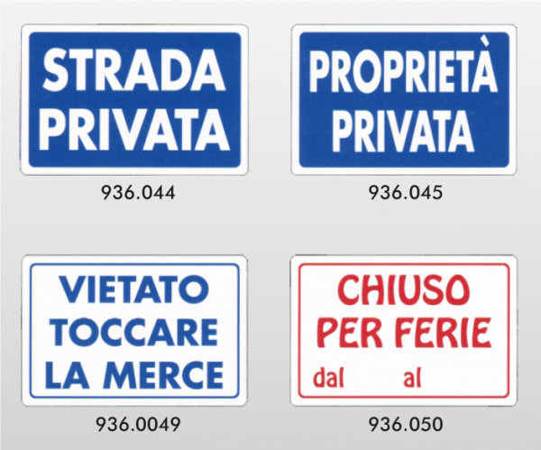 Cartello Serie Privata