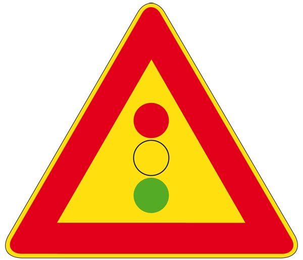 Cartello Lamiera Scatolato RIFRANGENTE LATO 900 MM SEMAFORO